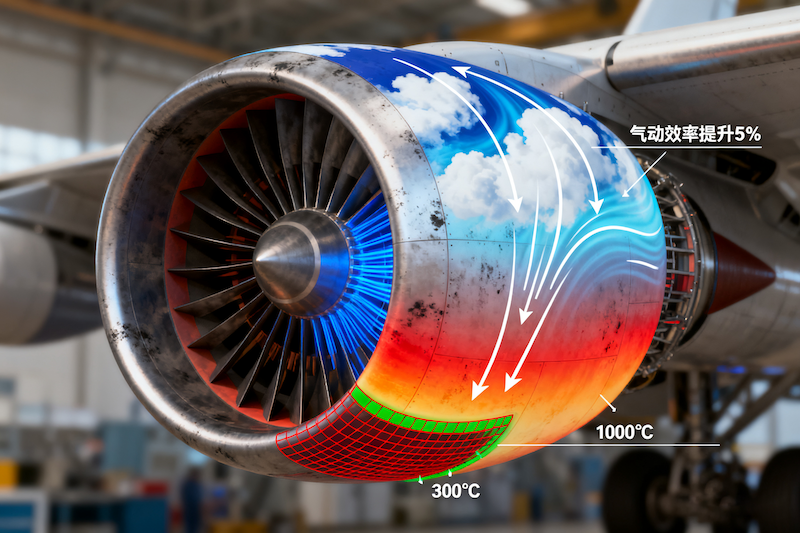 飞机发动机部件多物理场仿真案例